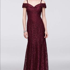 Cold-Shoulder Glitter Lace Mermaid Dress